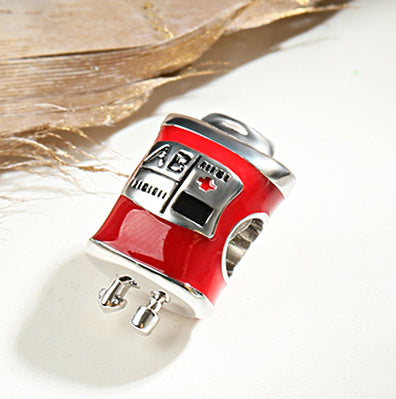 Blood Bag Charm Bead 925 Sterling Silver Enamel_2