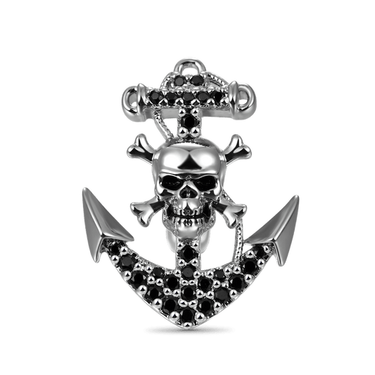 Anchor with Skull Bead Charm Sterling Silver_1