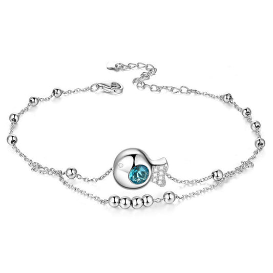 Bubble Fish Anklet 925 Sterling Silver_1