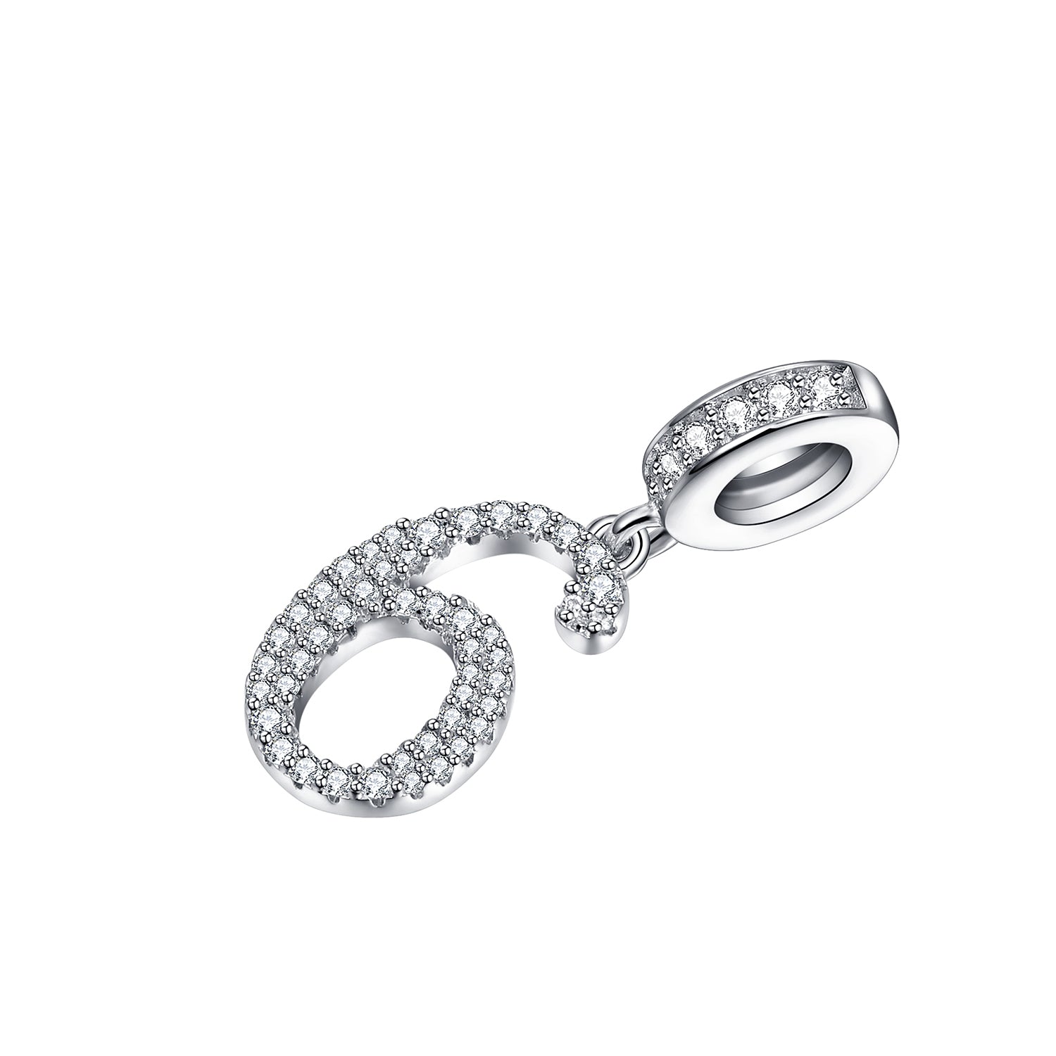 Gnoce "Lucky Number" Gentle Cheerful Number Six Number Theme Silver Pendant For Bracelet or Necklace_2