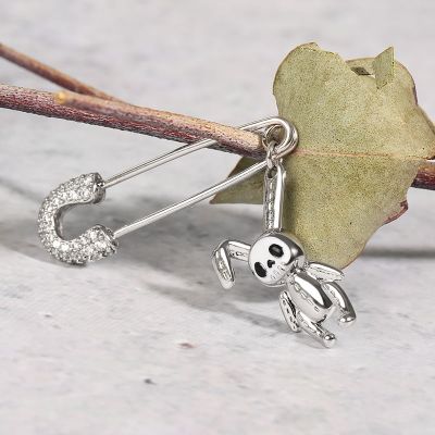 Safety Pin Bunny Doll Earring