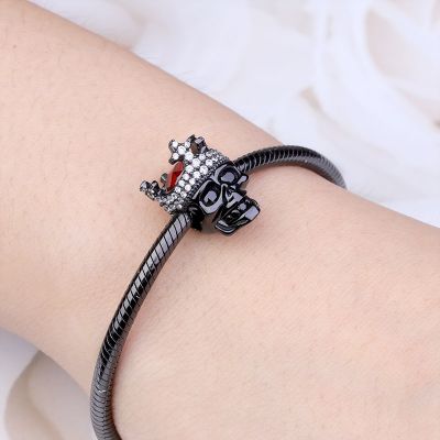 Skull With Crown Charm